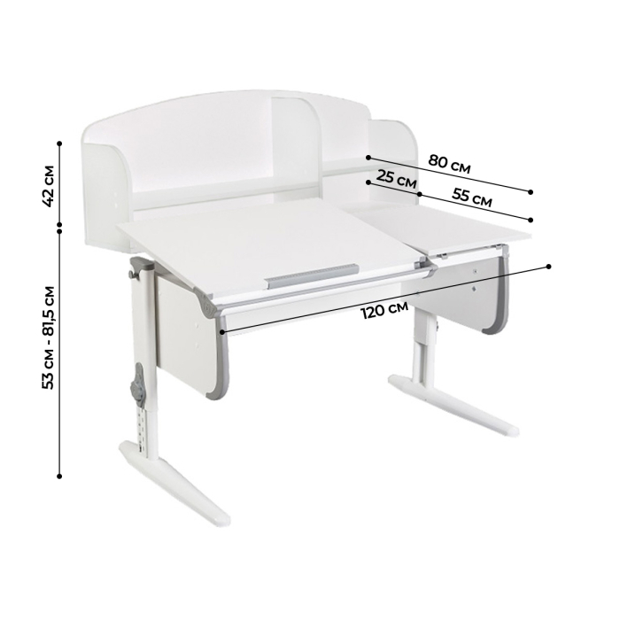 Характеристики Парта Дэми СУТ-25 с задней навесной полкой Характеристики Парта Дэми СУТ-25 с задней навесной полкой