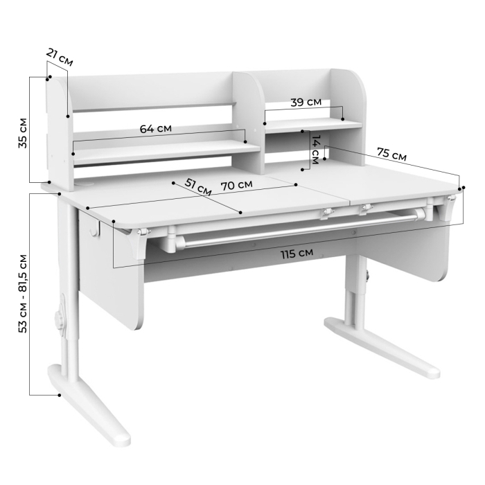 Характеристики Комплект Дэми СУТ.62 PRO парта + стул + надстройка + выдвижной ящик Характеристики Комплект Дэми СУТ.62 PRO парта + стул + надстройка + выдвижной ящик